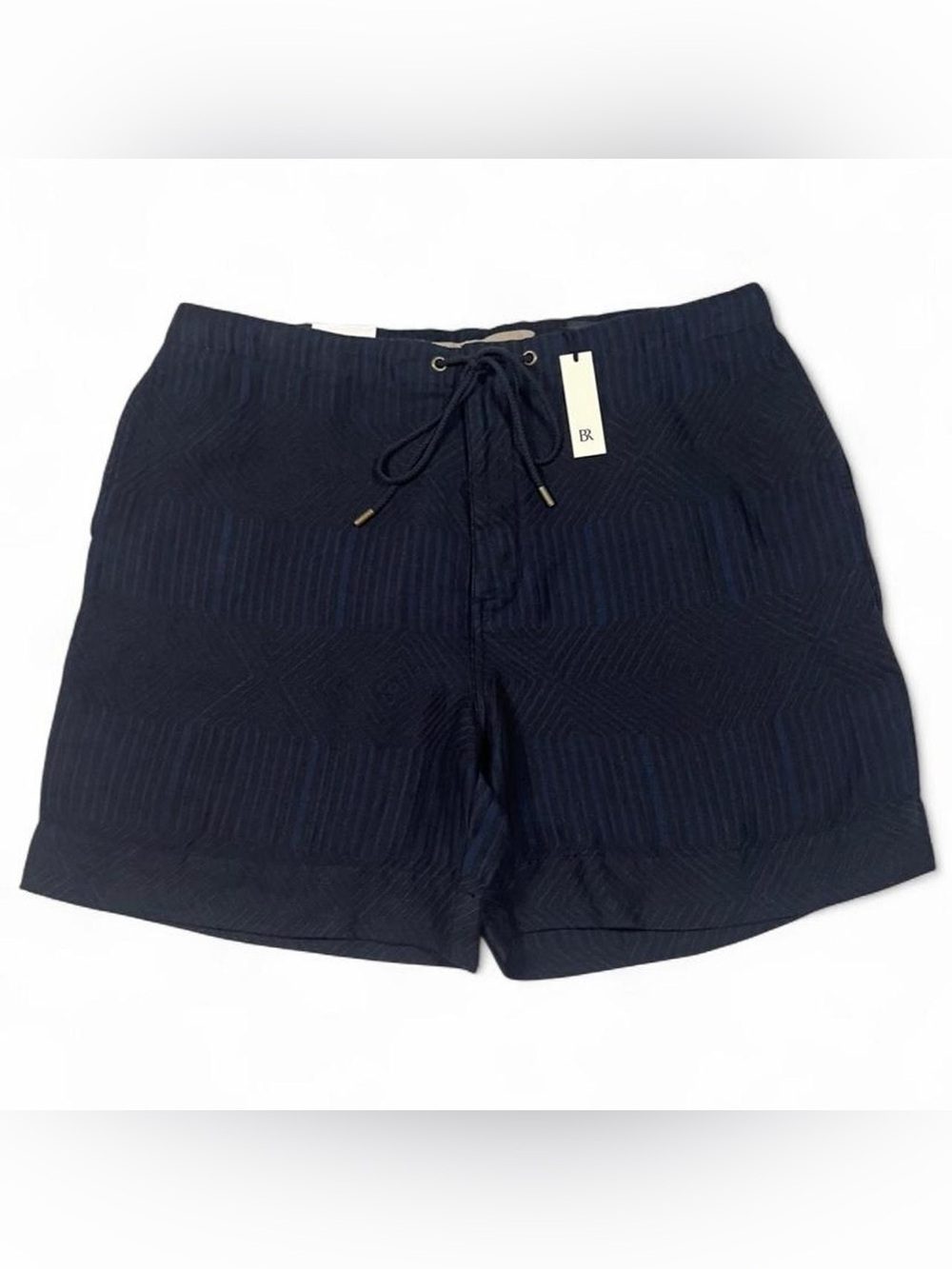 NWT Banana Republic Linen Blend Navy Blue Striped Shorts Men’s Size Large L6 $90